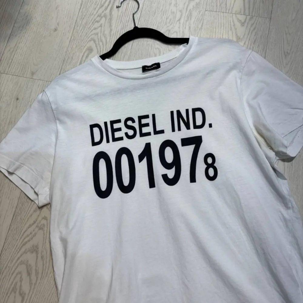 Diesel Ivory Tee with Black Logo